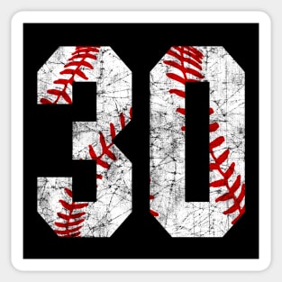 Vintage #30 Baseball Laces Baseball Mom Jersey Love Baseball Sticker